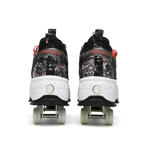 2025 Yeni Nesil Görünmez Tekerlekli Ayakkabı | Dönüşebilen Gençlik Paten Ayakkabısı | 4 Tekerlekli Yürüyüş ve Kaykay Ayakkabısı - Sky Podium Türkiye