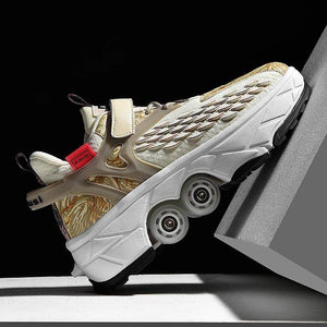 2025 Yeni Nesil Görünmez Tekerlekli Ayakkabı | Dönüşebilen Gençlik Paten Ayakkabısı | 4 Tekerlekli Yürüyüş ve Kaykay Ayakkabısı - Sky Podium Türkiye