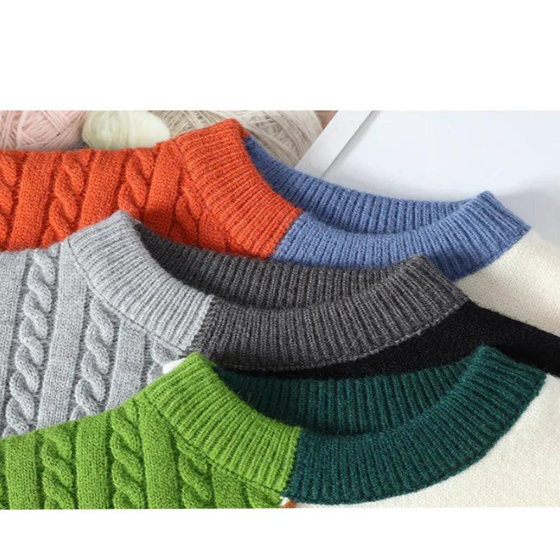 Patchwork Sonbahar Kış Kazak - Sky Podium Türkiye