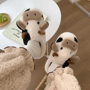 Peluş İnek Ortopedik Peluş Terlik - Sky Podium Türkiye
