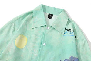 Van gogh Wheatfield with a Reaper Oversize Gömlek - Sky Podium Türkiye